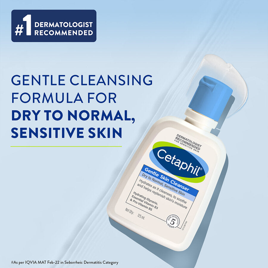 Cetaphil Paraben, Sulphate-Free Gentle Skin Hydrating Face Wash Cleanser with Niacinamide, Vitamin B5 for Dry to Normal, Sensitive Skin - 125 ml